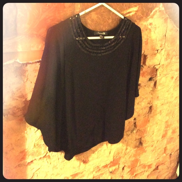 Forever 21 poncho top Size M - Picture 1 of 3